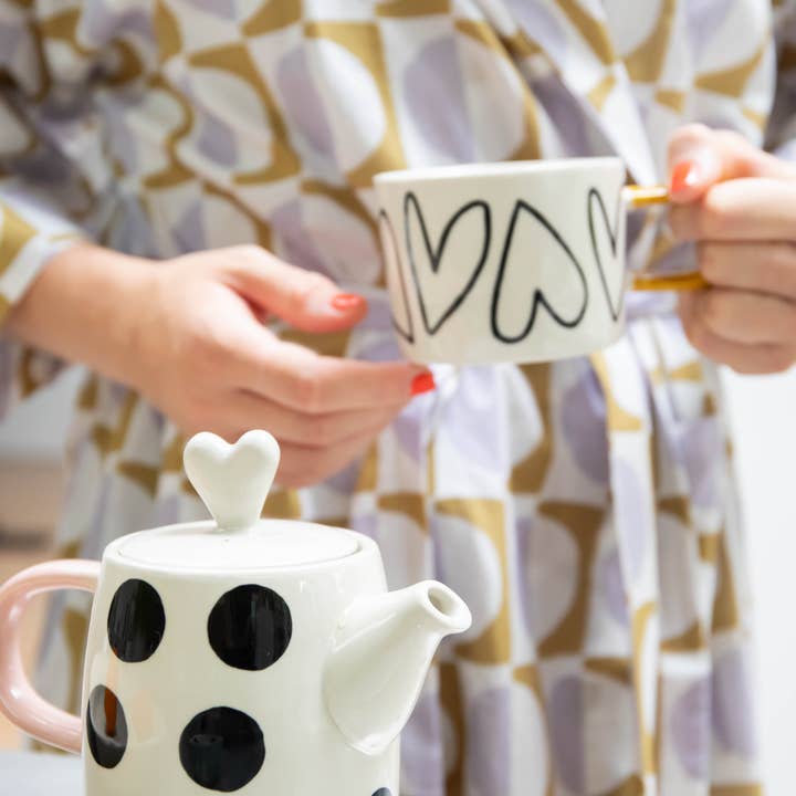 Caroline Gardner - Wholesale Tea set - Spot/Heart 'Tea For One' Boxed Teapot & Cup Set3