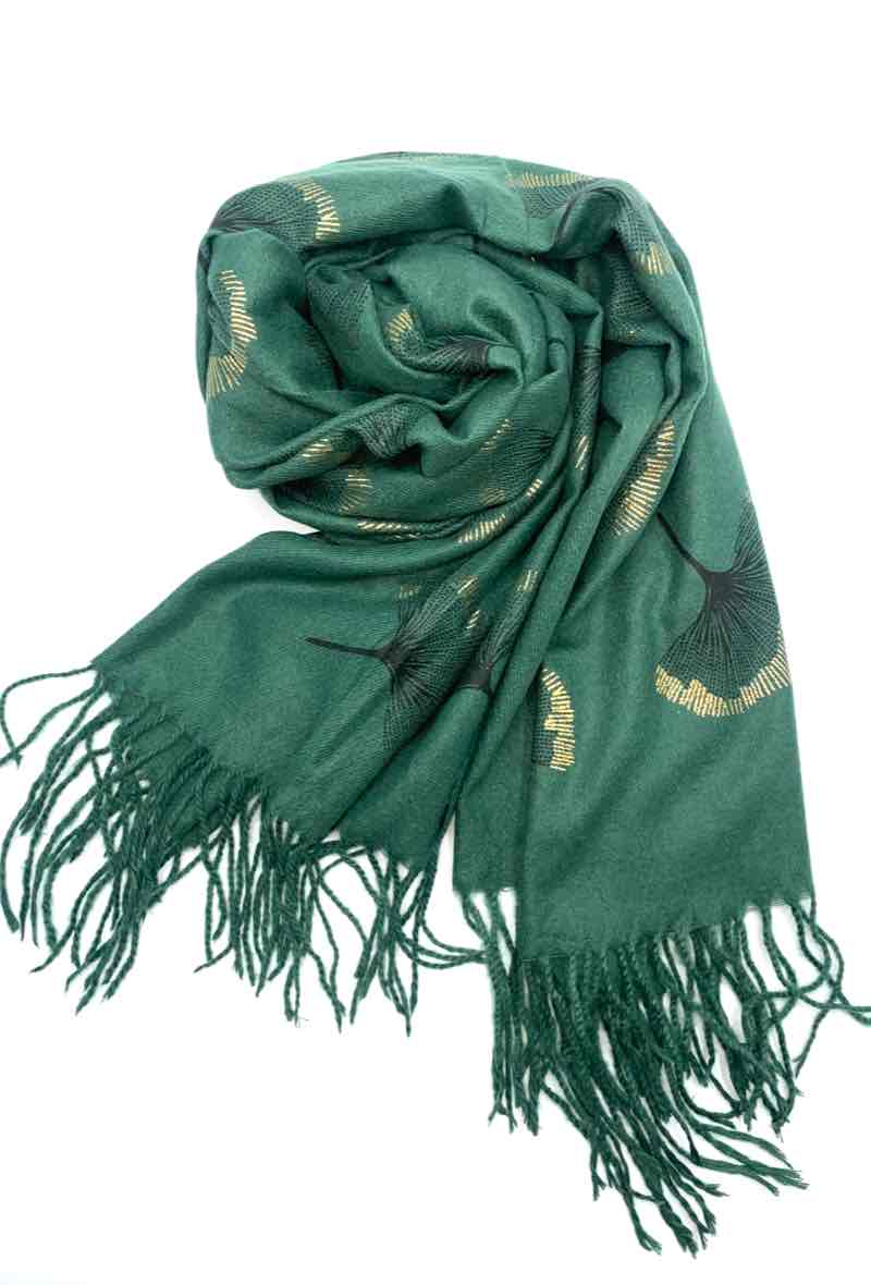 LINETA - Wholesale Scarf - Women's - Gingko Leaf Pattern Soft Scarf22