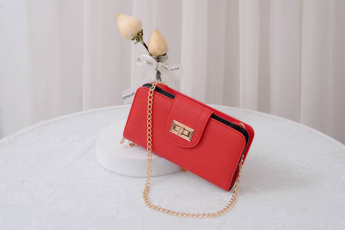 MiMi Wholesale - Wholesale Crossbody Bag - Women's - AD041 Turn Lock Crossbody Wallet2