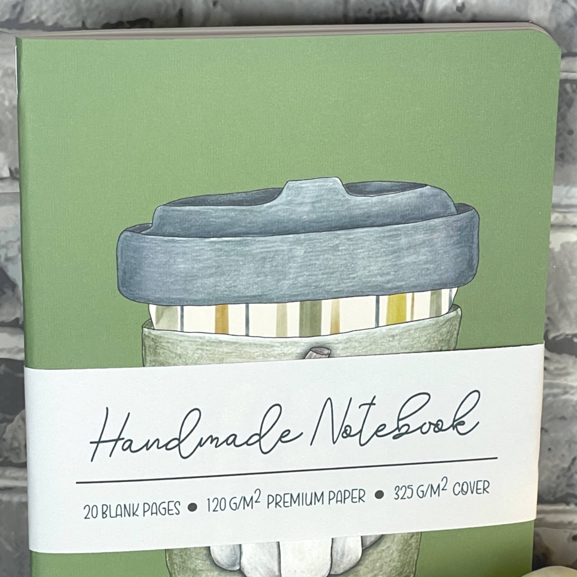 Art by Erica H & Rebel Stitchers - Vendita all'ingrosso Quaderni - Quaderno con rilegatura a sella fatto a mano verde Pumpkin Spice4