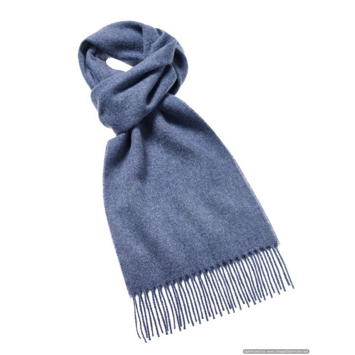 Bronte Moon – Großhandel Schal – Damen – Luxuriöser Airforce Blue Merino Lammwolle Schal