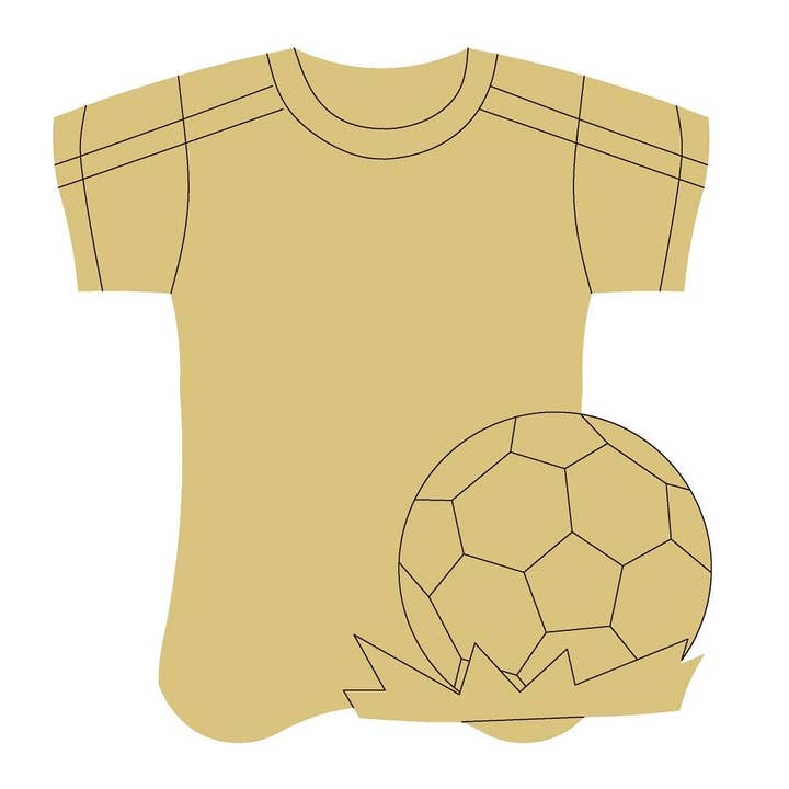 Soccer Jersey Design By Lines Unfinished Wood Cutout Style 1 for wholesale by Diverse Woodworking