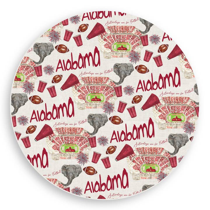 Alabama Football Pattern Vinyl Placemat for wholesale by French Graffiti