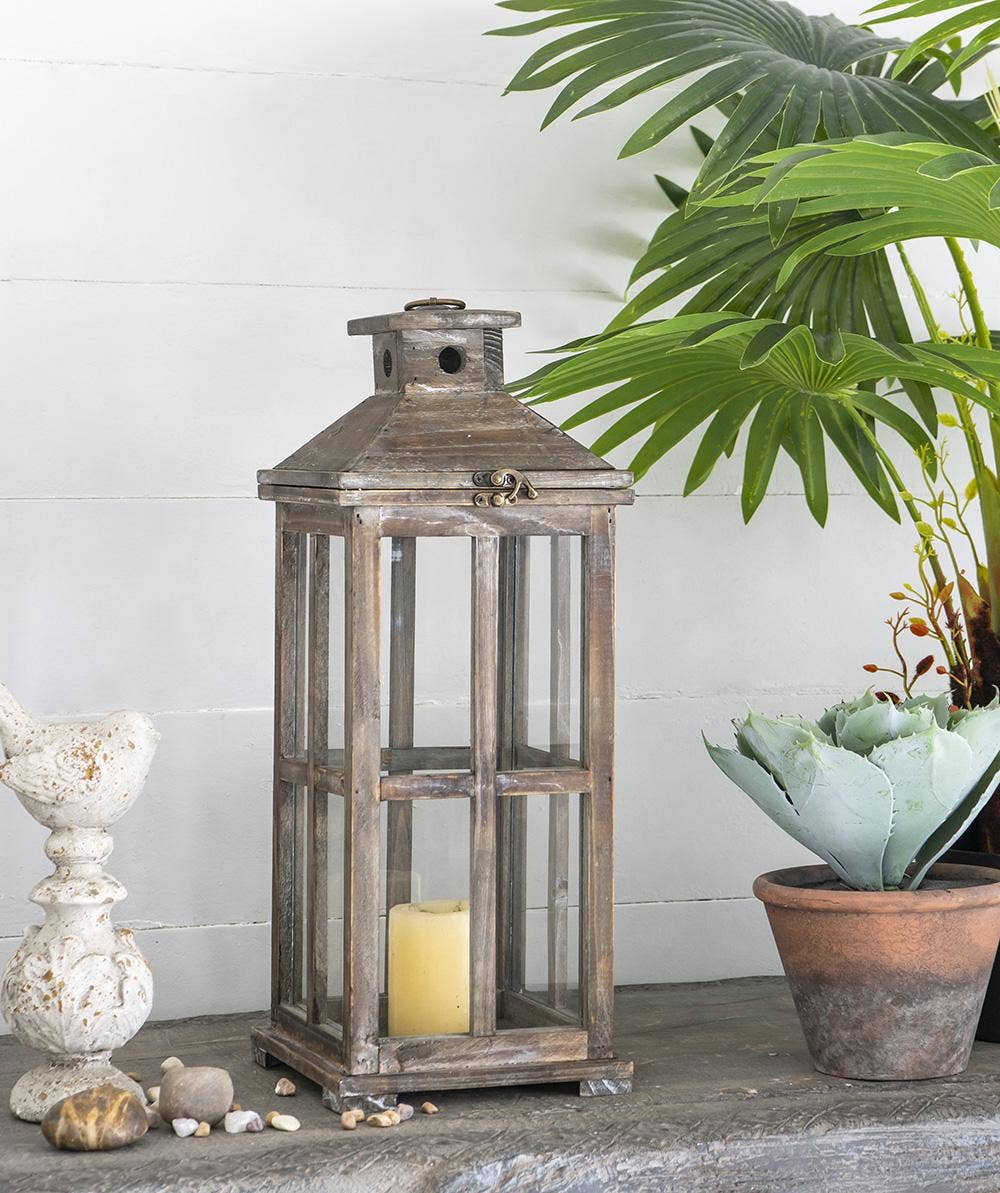 A&B Home Group Inc. - Wholesale Lantern - S/2 Graca Square Temple Garden Candle Lanterns - Brown3