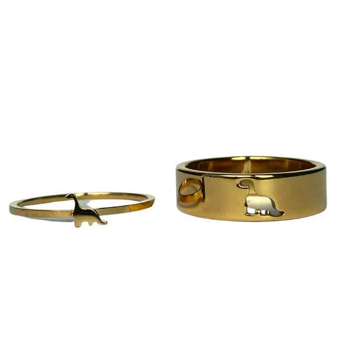 Dinosaurus Matchende Ringen voor wholesale door Glazd Jewels