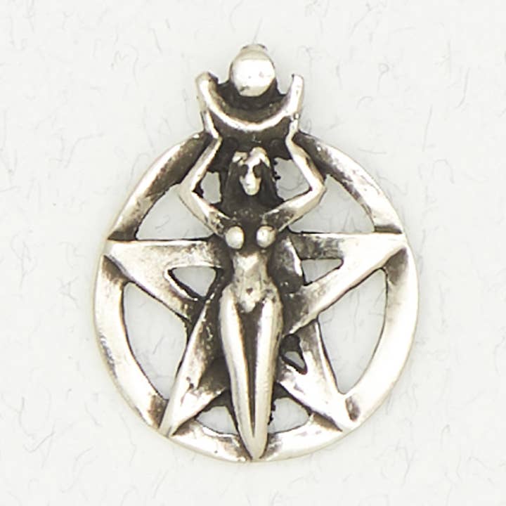 Collar con colgante de peltre Wicca - Pentáculo de la Diosa para venta al por mayor de Nirvana LLC