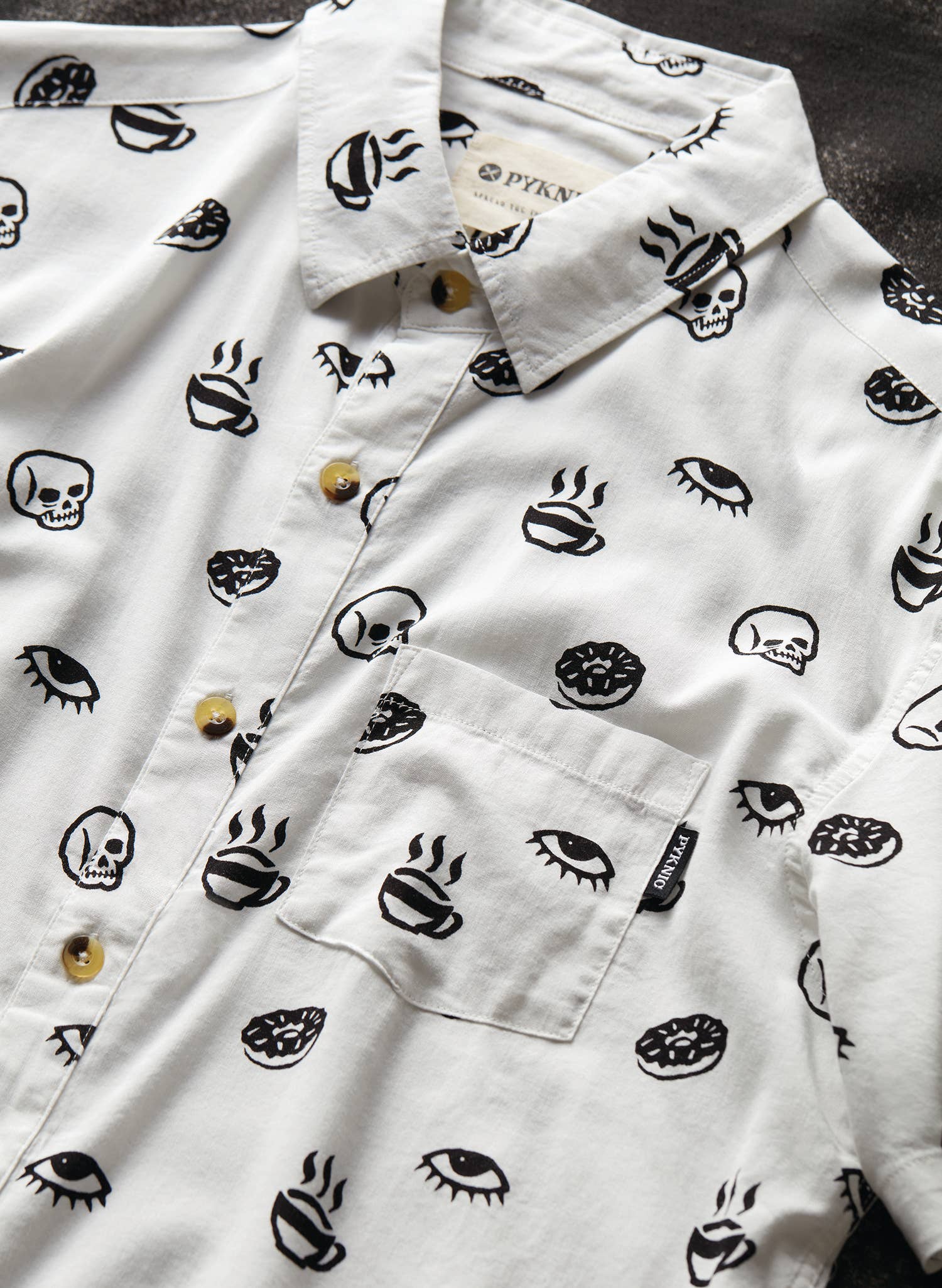 Pyknic - Wholesale Button Down Shirt - Unisex - Morning Glory Coffee Casual Button Down Shirt Men & Women9