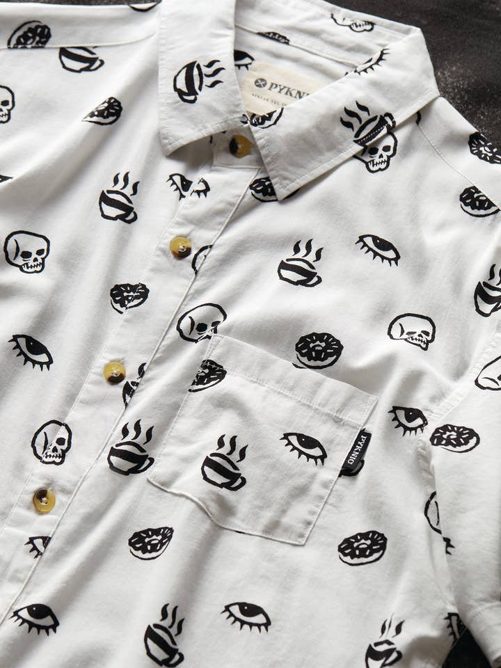 Pyknic – Großhandel Hemd mit Button-down-Kragen – Unisex – Morning Glory Coffee lässiges Button-Down-Hemd für Damen und Herren9