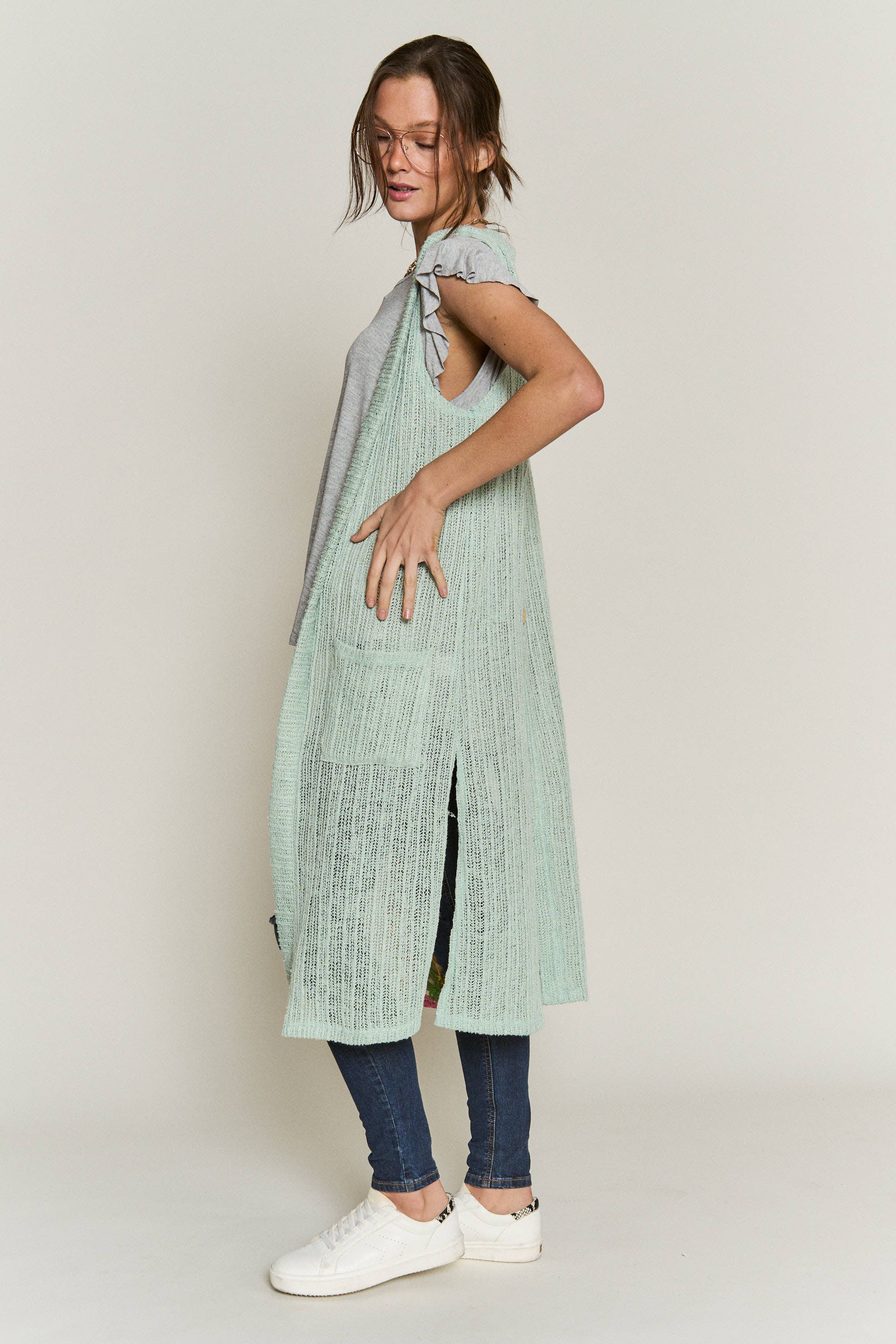 JADE BY JANE - Wholesale Cardigan - Dames - PLUS SIZE Gebreid sweatervest zonder mouwen13