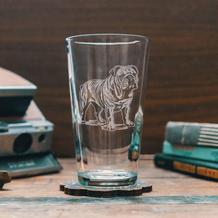 Bulldog Dog Breed Glasses for wholesale by Benoit's Design Co.