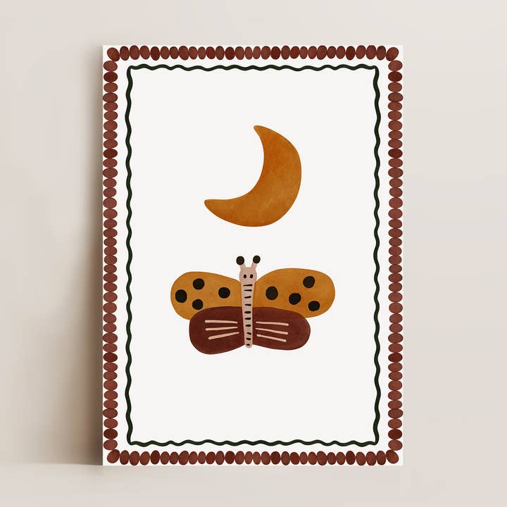 Vlinder & Maan Print voor wholesale door Alluvion