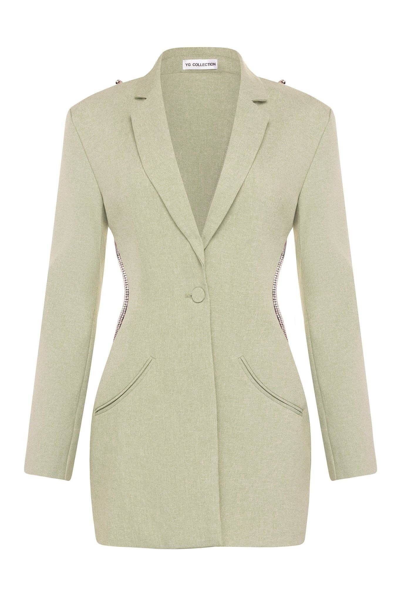 Belle Green Backless Diamond Blazer Dress for wholesale on Faire3