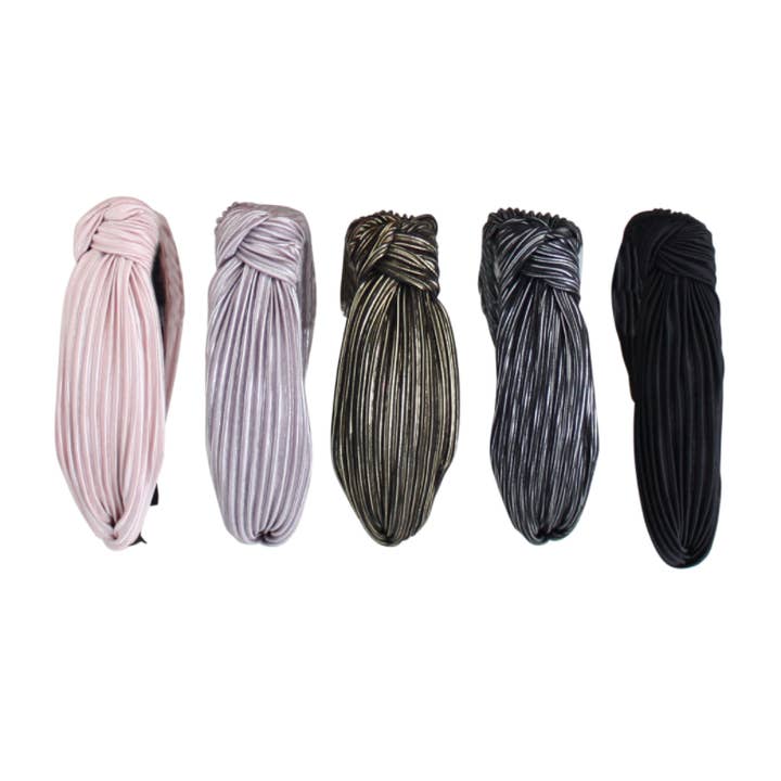Metallic Knot Ribbed Headband for wholesale by Bows Arts