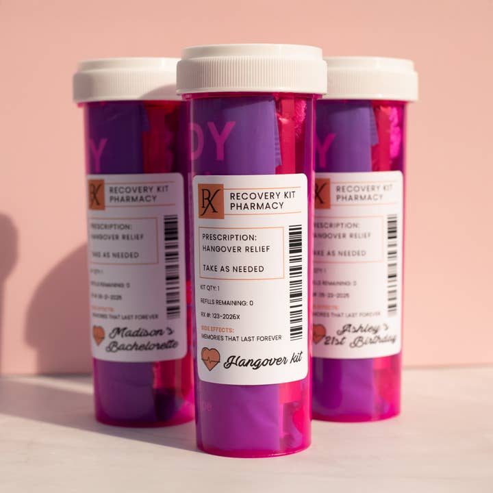 Prescription Bottle Hangover Kits for wholesale by simply gifted