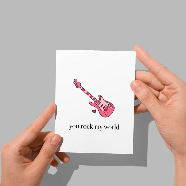 Punny & Cute Greeting Card - You Rock My World for wholesale by Eastern Trend