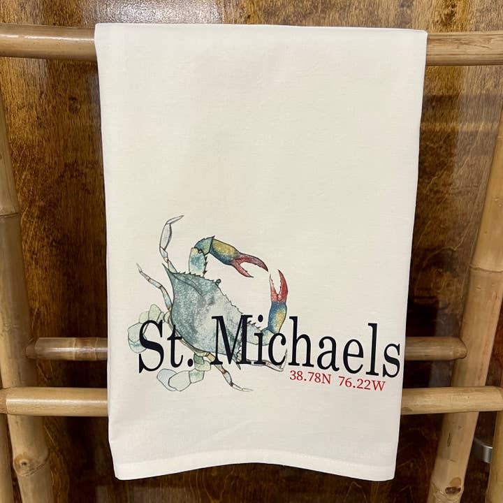 Blå Krabbe akvarel 27x27 køkkenrulle - Custom Your Town for engroshandel hos Blue Poppy Designs