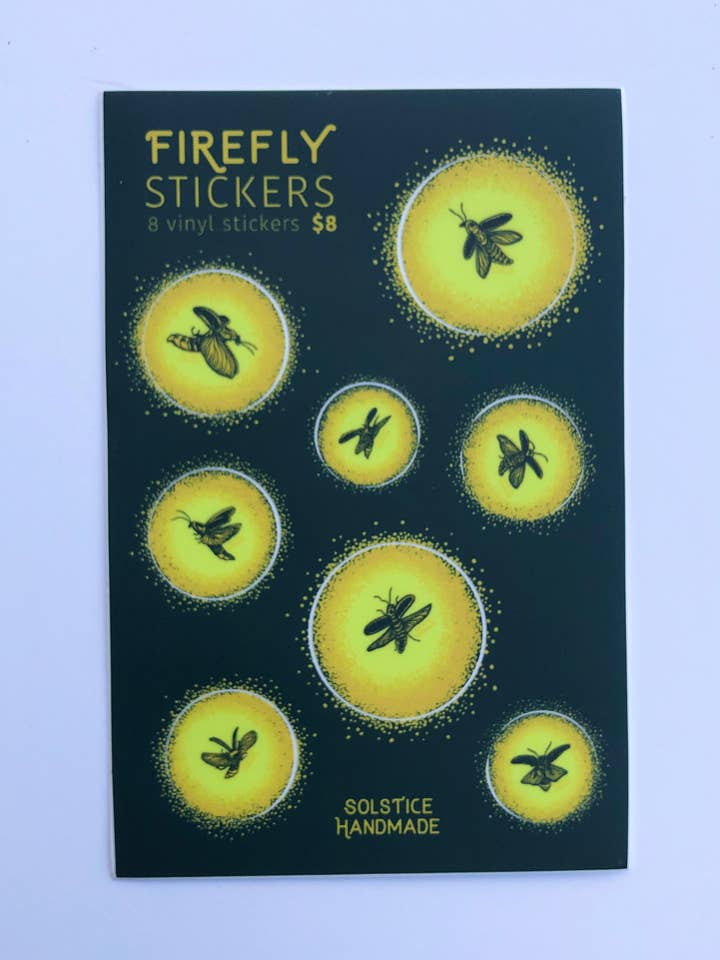 Feuille d'autocollants Firefly pour la vente par Solstice Handmade