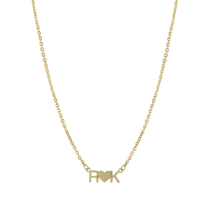 Gold over Sterling Silver Initial Necklace with Extender for wholesale by Athra NJ, INC.