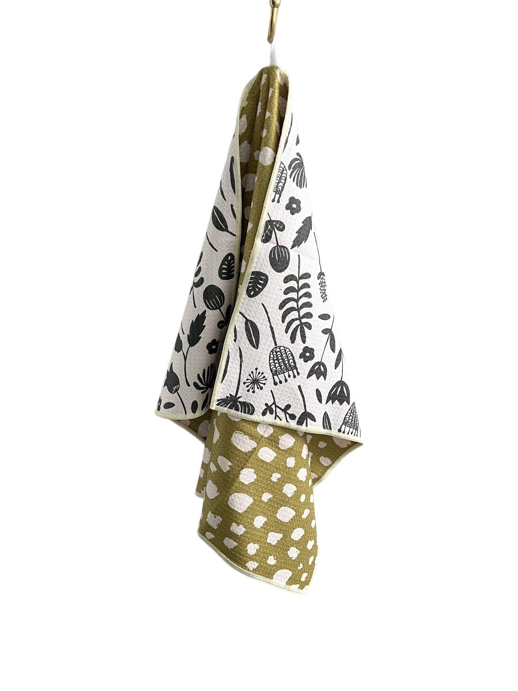 Cream Pea Green Vintage Highway: Reversible Hand Towel for wholesale on Faire4