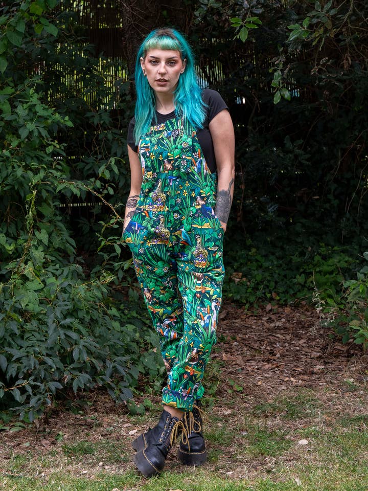 Rebel Romance - Vente Salopette – unisexe - Rebelle Romance Étang Oiseaux Étirement Salopettes4