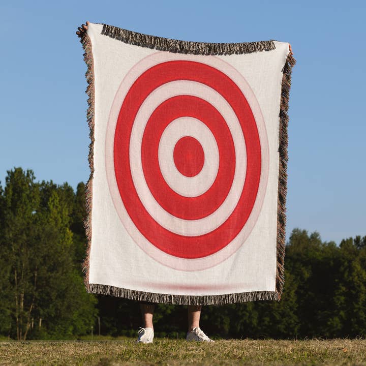 3dRose – Manta para sofá por atacado – 3dRose, Círculo Alvo Vermelho e Branco, Manta1