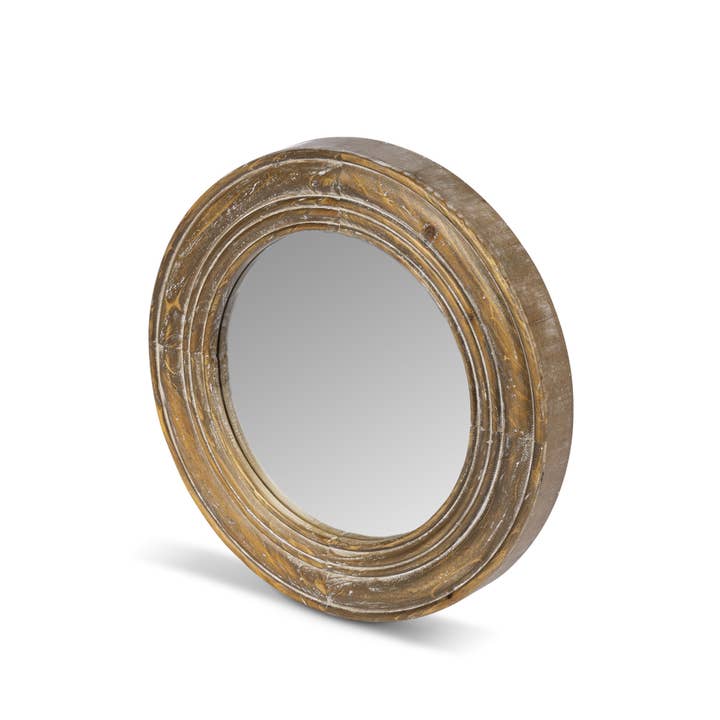 Park Hill Collection - Wholesale Wall Mirror - Park Hill Collection Round Wooden Frame Mirror, 16 in.1