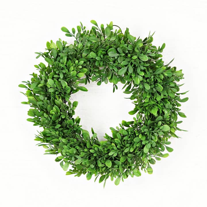 12in(6.5) Wreath-Evergreen Boxwood- for wholesale by Two Ten Original LLC