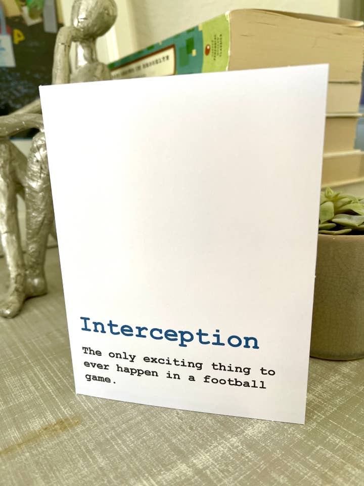 Divertente biglietto di auguri calcistico per la vendita all'ingrosso da parte di Bad Cards Boutique