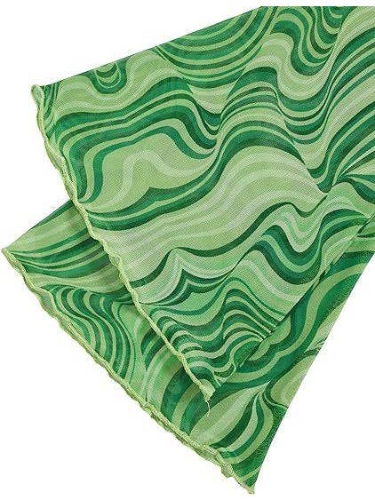 Sweetkama - Wholesale Knit Top - Women's - Ladies Print Flare Sleeves Mesh Crop Top SKT24179