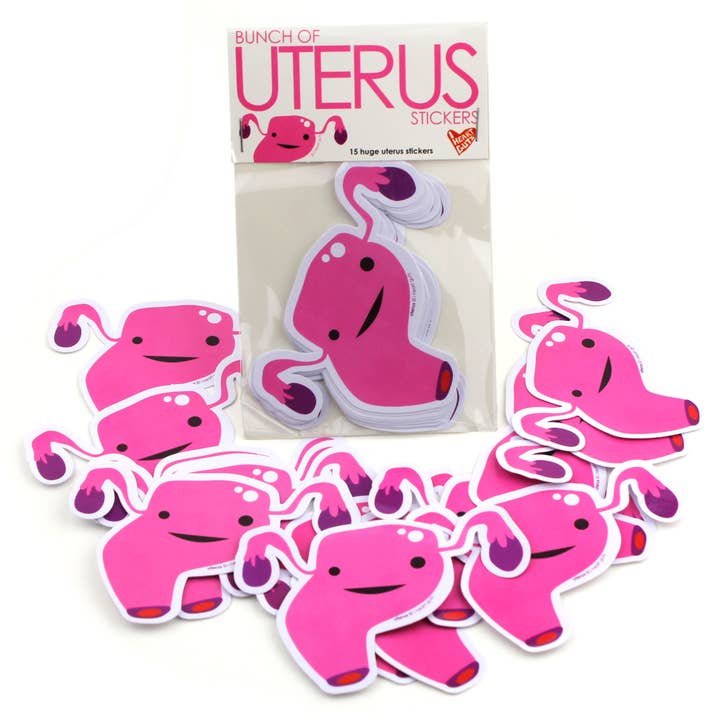 I Heart Guts | Organ Plushies Wholesale - Wholesale Sticker - Bunch of Uterus Stickers - 15 Uterus Stickers