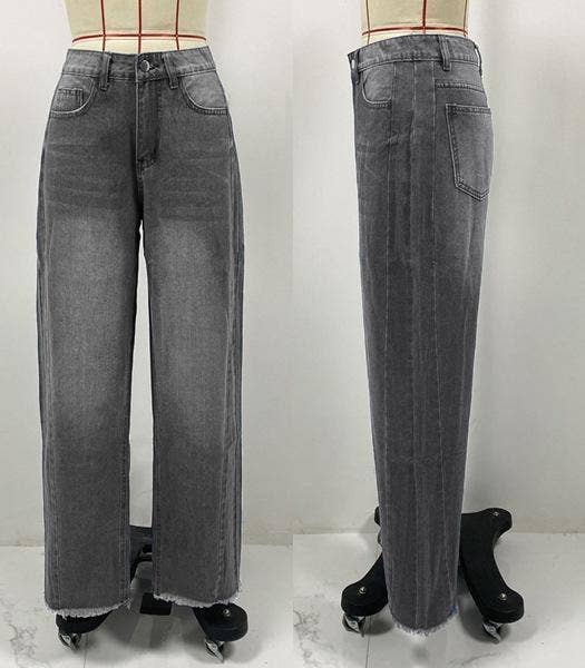 Rosa Clothing - Wholesale Jeans - Women's - High-Waist Jeans Wide-Leg Denim Pants1