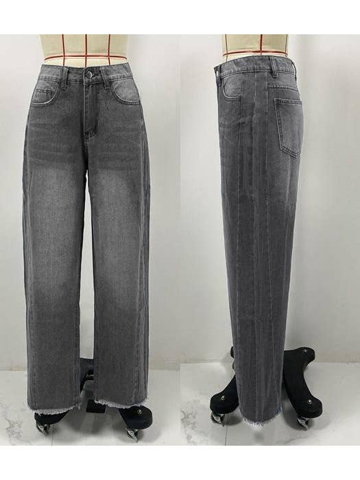 Rosa Clothing - Wholesale Jeans - Women's - High-Waist Jeans Wide-Leg Denim Pants1