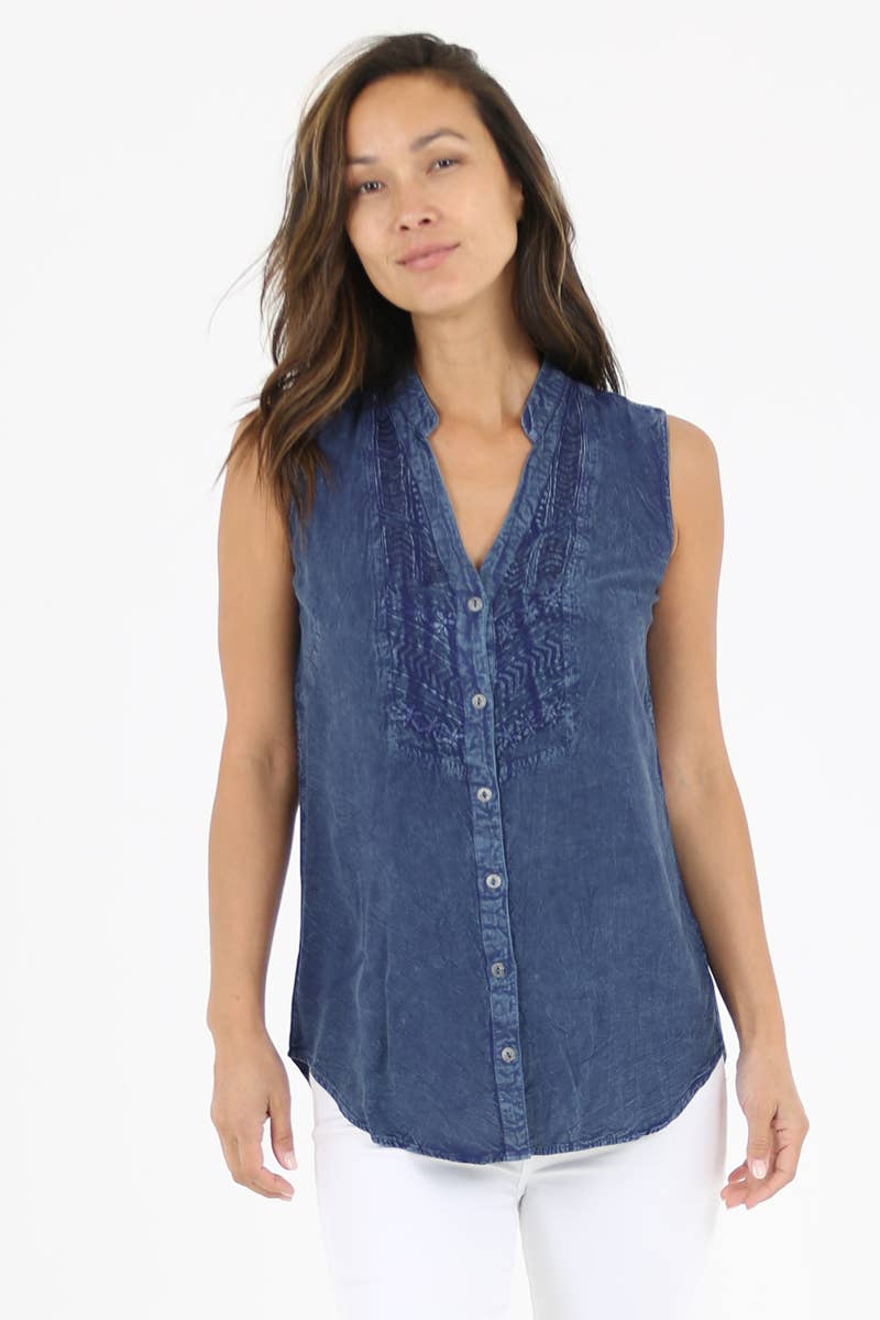 Nostalgia – Großhandel Tunika – Damen – BESTICKTES TANKTOP N2M81-ASIS3