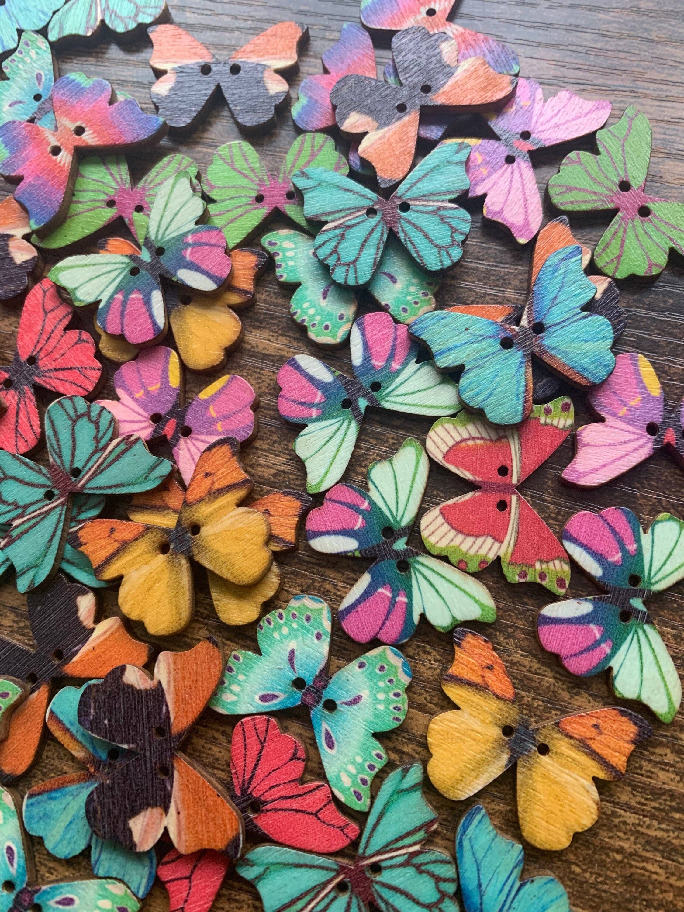 Magnifique Hearts - Wholesale Sewing Button/Snap - Wooden Butterfly Buttons - Perfect for Scrapbooking0