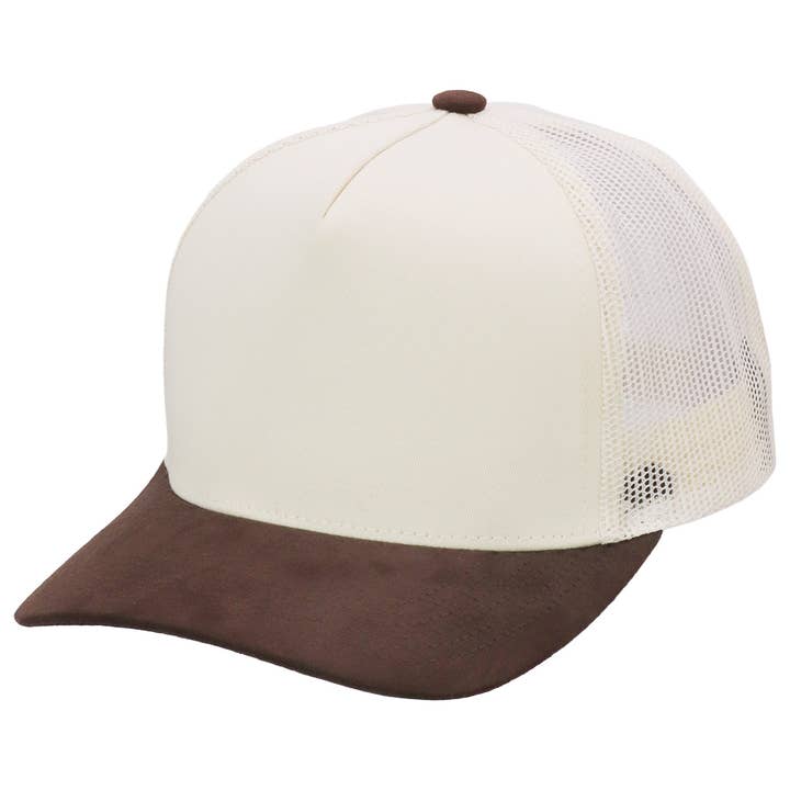 Vegan Suede 5 Panel Snap Back Trucker Hat and other Purchase Wholesale high quality trucker hats. Free Returns & Net 60 Terms on Faire trending on Faire.