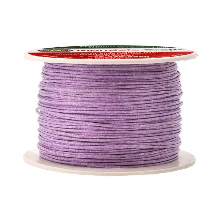 Mandala Crafts - Wholesale Craft Supplies - 1mm 109 Yards Jewelry Making Waxed Cotton Cord Thread Purple