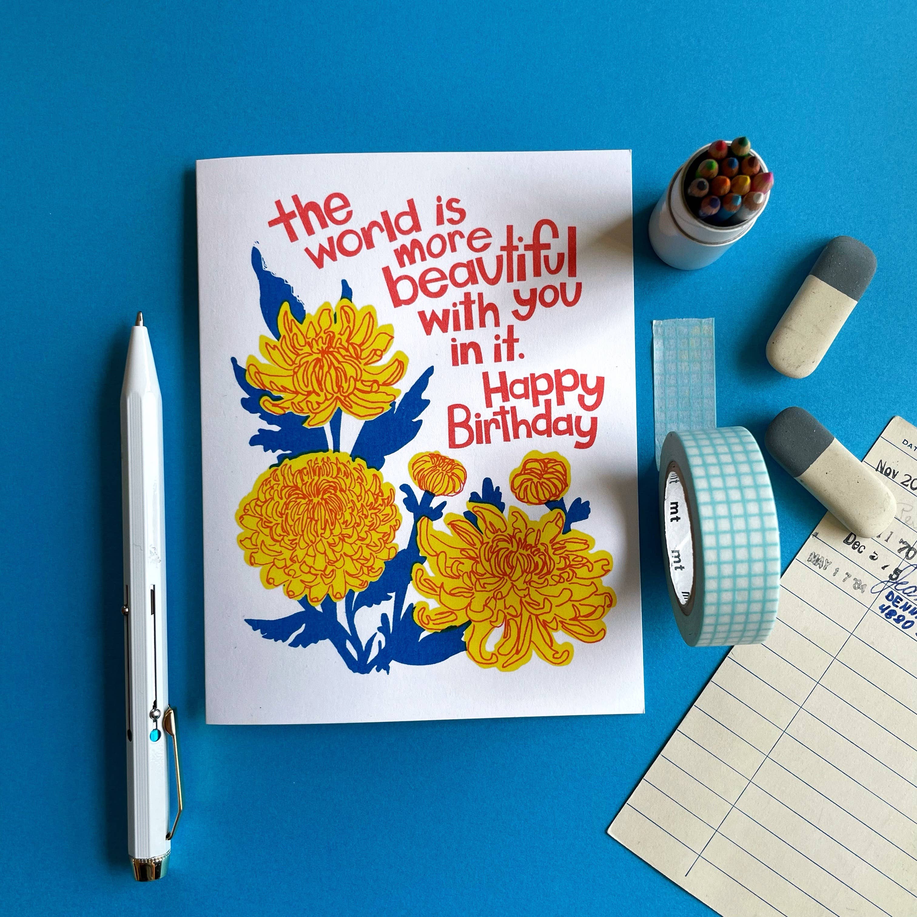 Pier Six Press - Wholesale Birthday Card - Beautiful Birthday Mums - Letterpress Greeting Card3