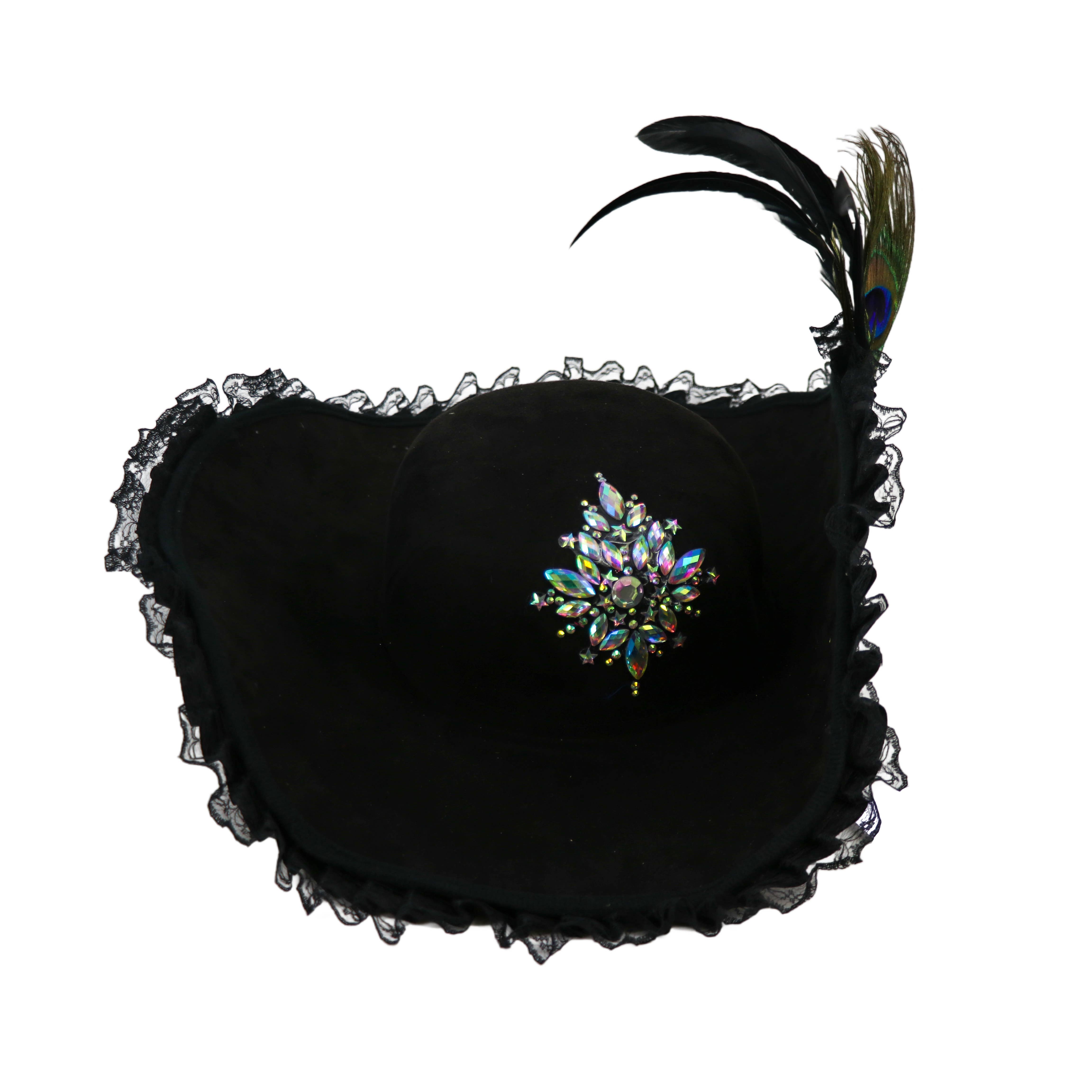 Western Fashion – wholesale Costume – Women's – THREE POINT PIRATE HAT WITH RHINESTONES1