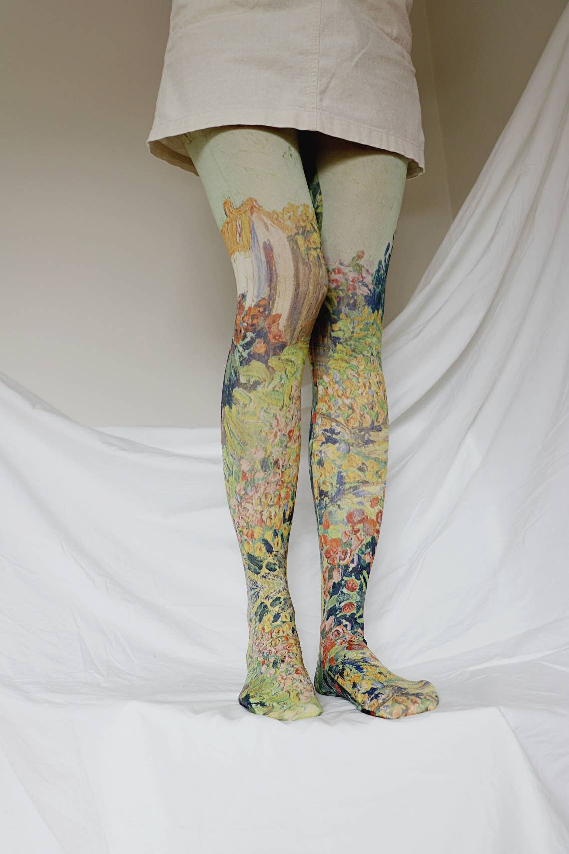 Tabbisocks - Vente Collants – femme - Collant artistique imprimé LANDSCAPE de VAN GOGH1