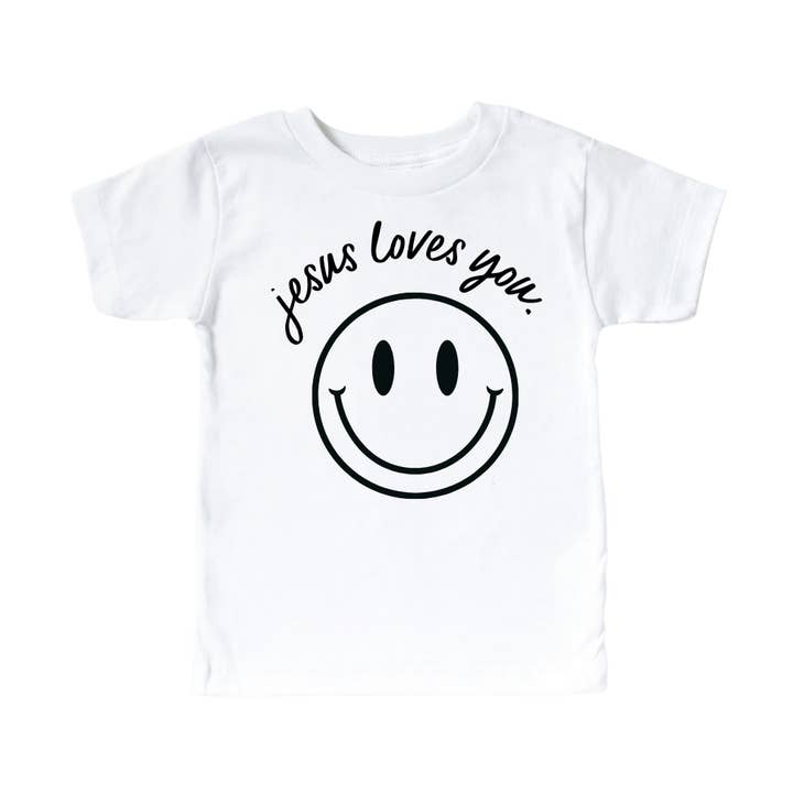 Jesus Loves You Smiley Baby Tee for wholesale by SBG Co.