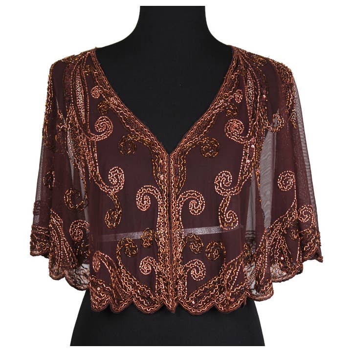 Western Fashion - Wholesale Cape - Women's - 8906 - Beaded Flapper Cape