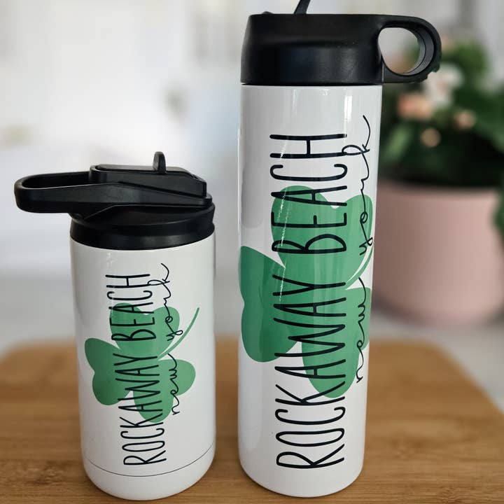 St. Patrick's Day Shamrock Custom Water Bottle for wholesale by Salt and Sparkle
