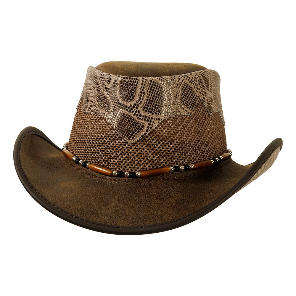 American Hat Makers – Chapéu de cowboy - Unissexo por atacado – Chapéu de Rede em Pele Genuína Outback - Estilo Sierra16