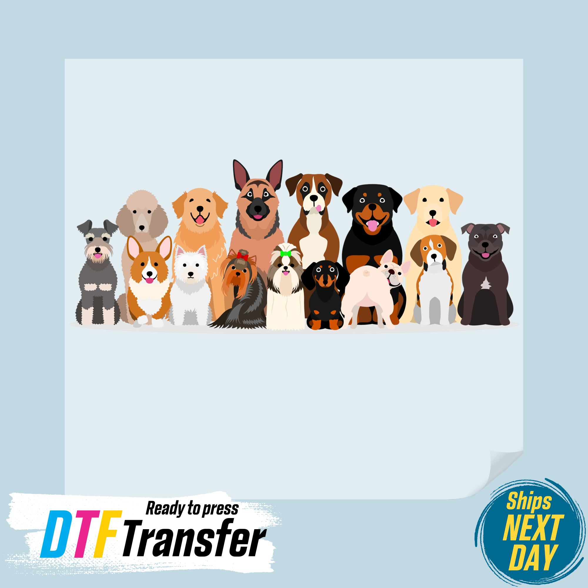 DTF Office - Wholesale Sublimation Transfer - Dog Breeds 3 DTF Transfer0