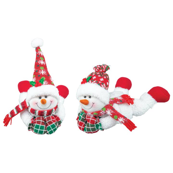 Christmas Snowman Cranberry Shelf Lounger, 2 Assorted for wholesale by Hanna's Handiworks