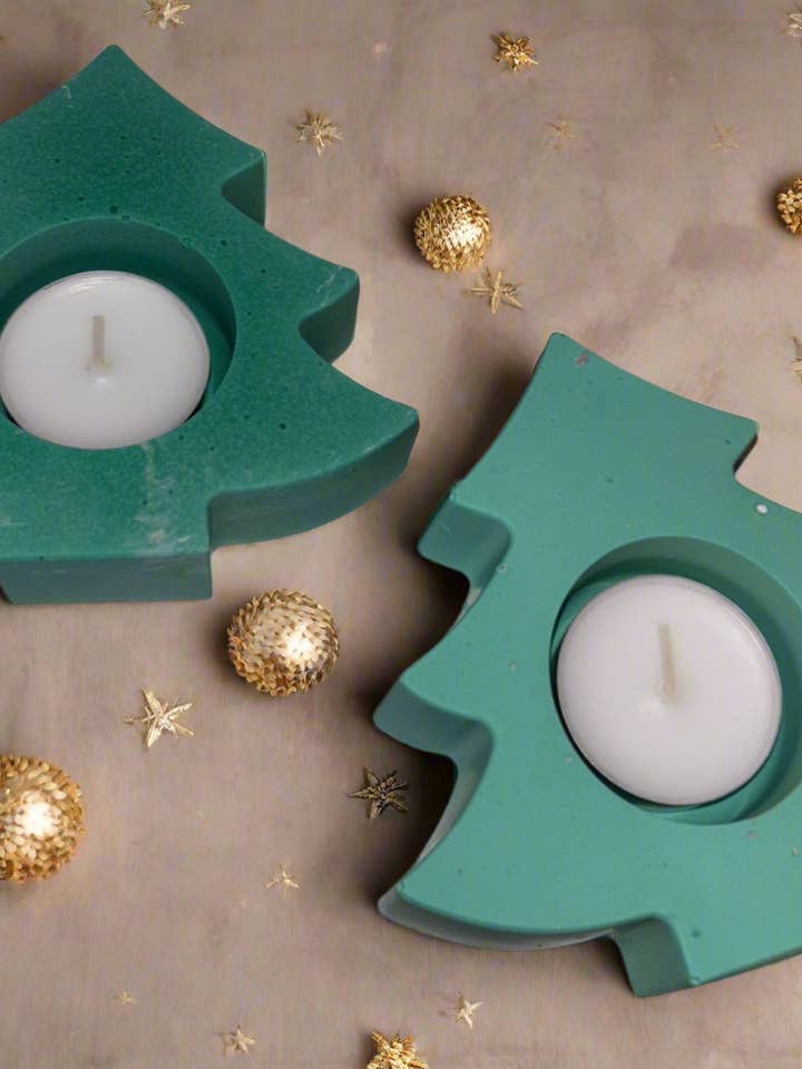 Christmas Tree Tea-light Holder Set Of Two for wholesale by Mystic Creations