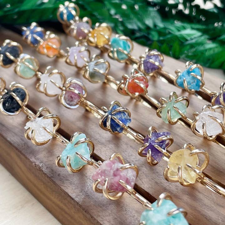 Ewelina Pas Jewelry - Wholesale Single Stone/Solitaire Ring - Gold Rough Nugget Prong Ring2