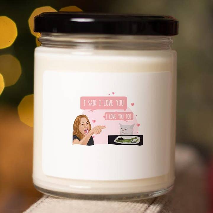 VenusArtsShop - Wholesale Birthday card - Woman Yelling At Cat Love Valentine's Candle, Funny