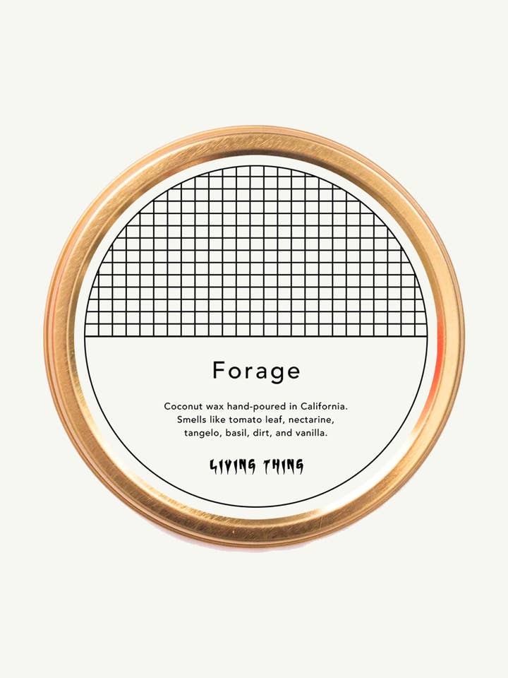 Forage Candle Travel Tin: Tomato Leaf, Dirt + Vanilla for wholesale by Living Thing