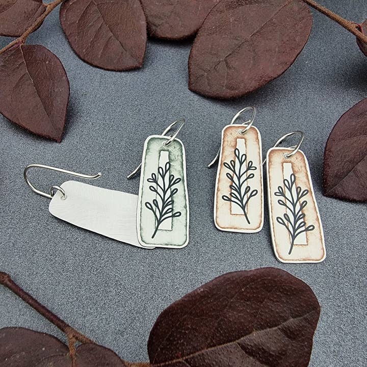 erin.k creative studio - Wholesale Dangle Earrings - AUTUMN leaves - watercolour drops SMALL